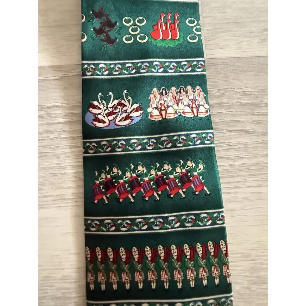 Vintage SILK 12‎ Days Of Christmas Neck Tie
